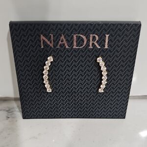 Nadri Gold and Silver Crystal Earrings